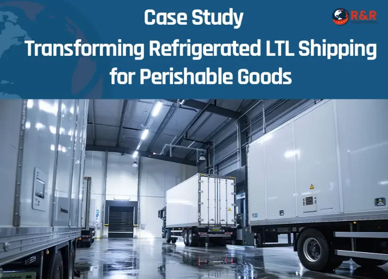 Cold chain LTL freight truck loading perishable food for delivery