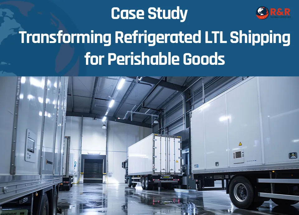 Cold chain LTL freight truck loading perishable food for delivery