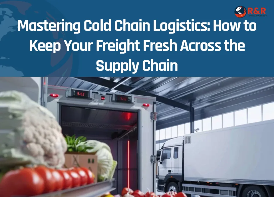 Refrigerated truck loading fresh produce for cold chain logistics